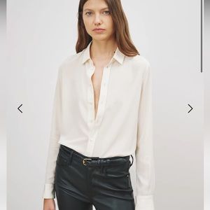 Nili Lotan Gaia Slim Silk Button Shirt Top NEW